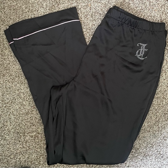 Juicy Couture Black Pajama Pants with Pink Trim - Picture 1 of 6